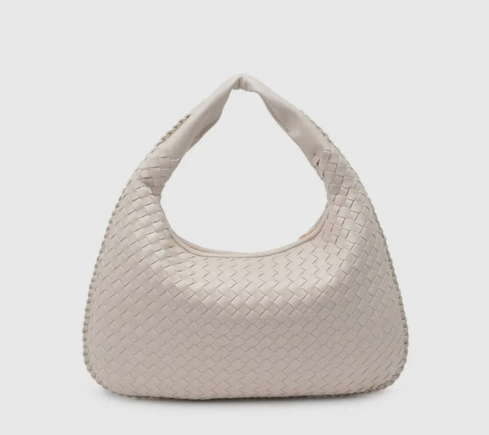 Medium sized shoulder bag in cream