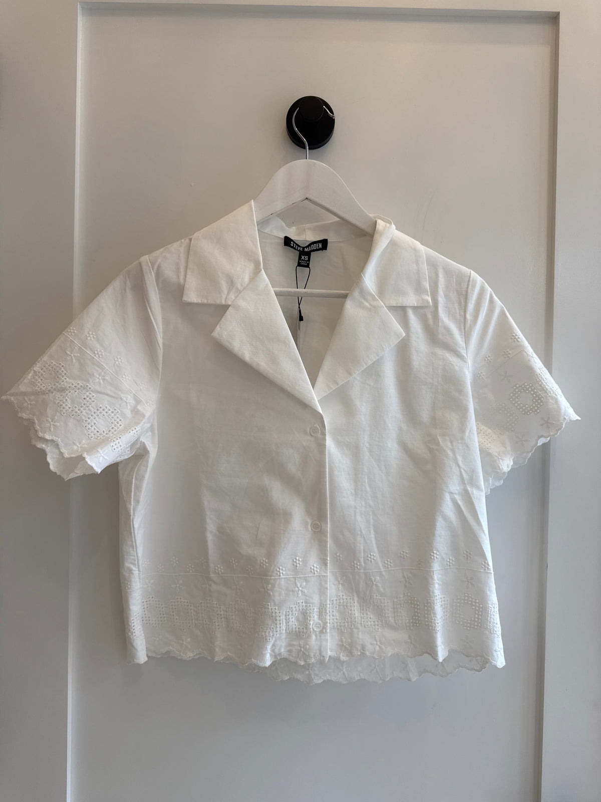 Sandra White Embroidered Top by Steve Madden