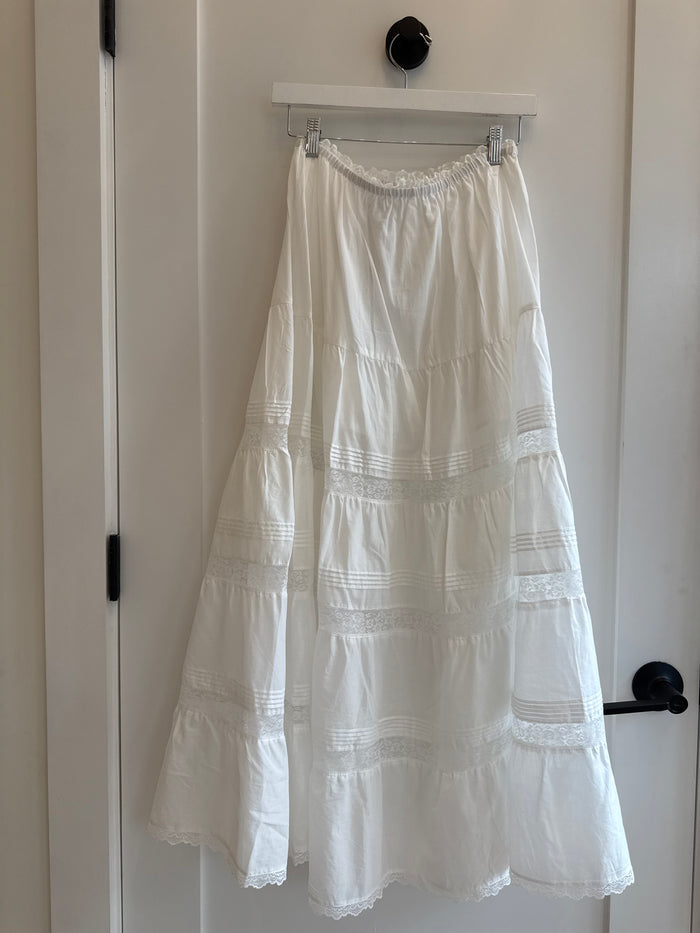 Elisse White Lace Maxi Skirt by Steve Madden