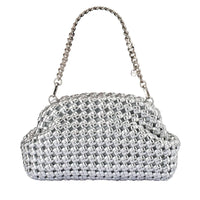 Silver woven bag by Olga Berg