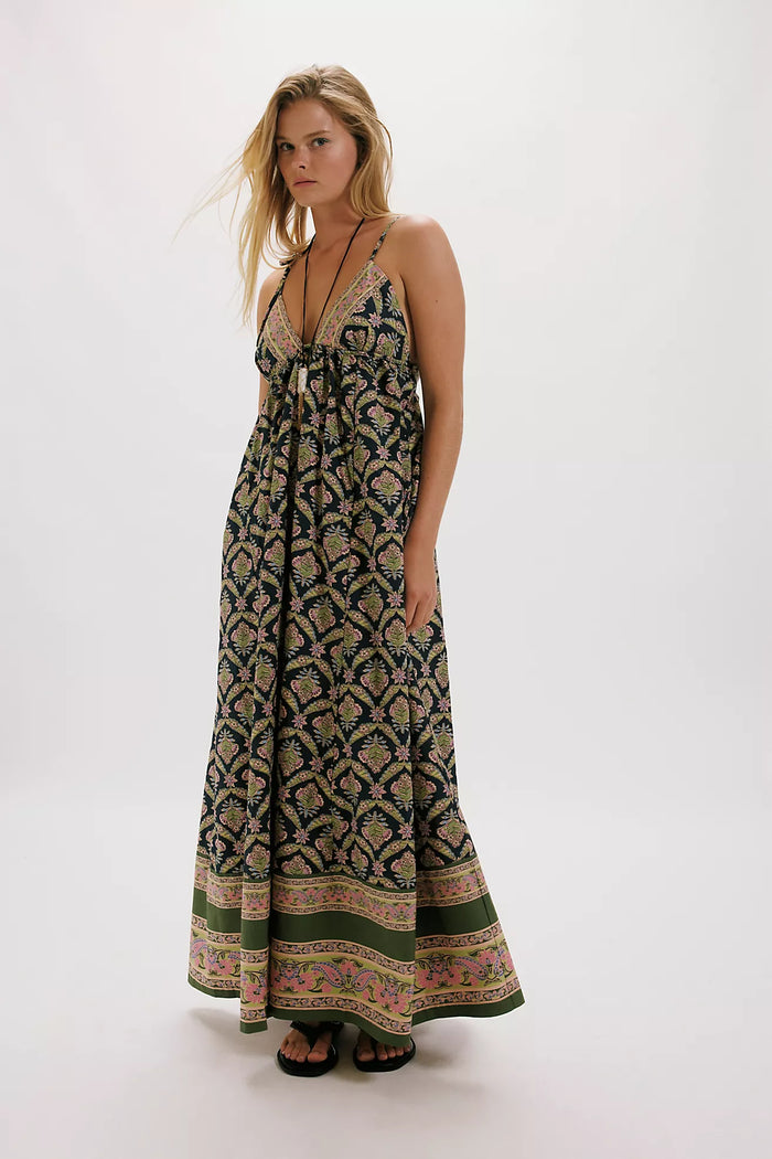 Sorrento Printed Navy Maxi Dress by Free People