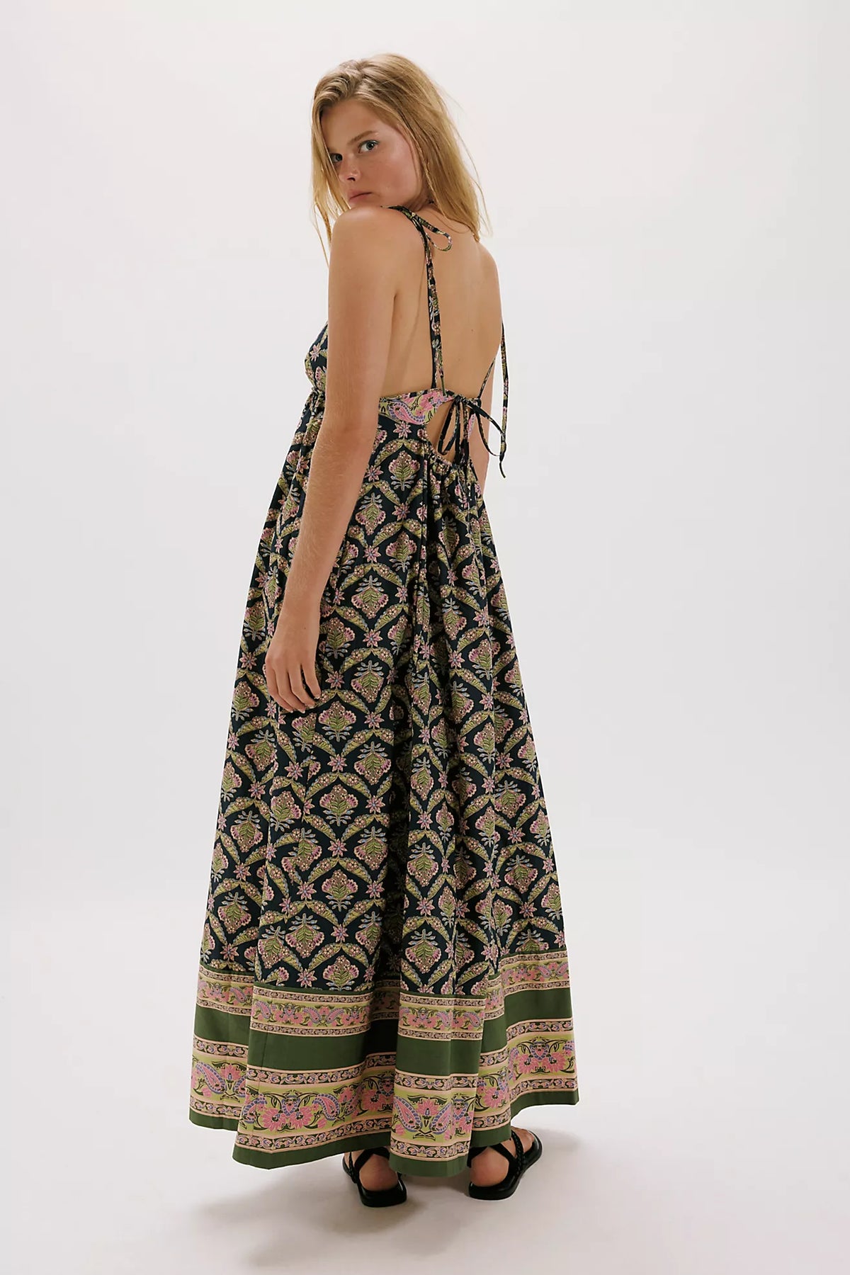Sorrento Printed Navy Maxi Dress by Free People