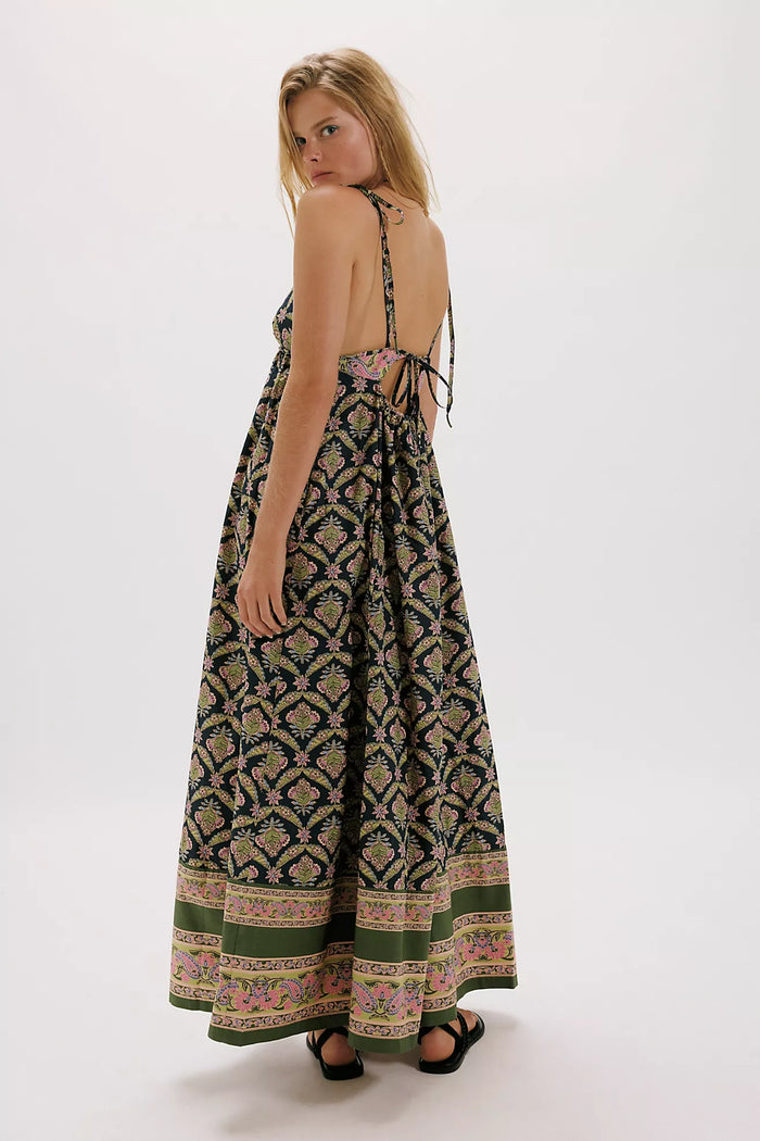 Sorrento Printed Navy Maxi Dress by Free People