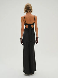 Val Black Satin Maxi Dress by for Love and Lemons