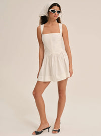 Chloe White Drop Waist Mini Dress by For Love and Lemons
