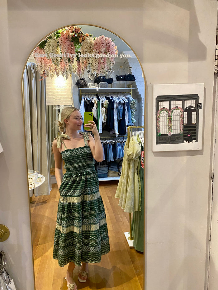 Green Ruffle Maxi Dress by Aureum