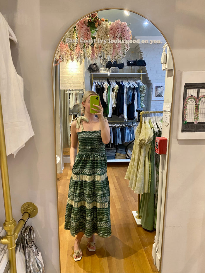 Green Ruffle Maxi Dress by Aureum