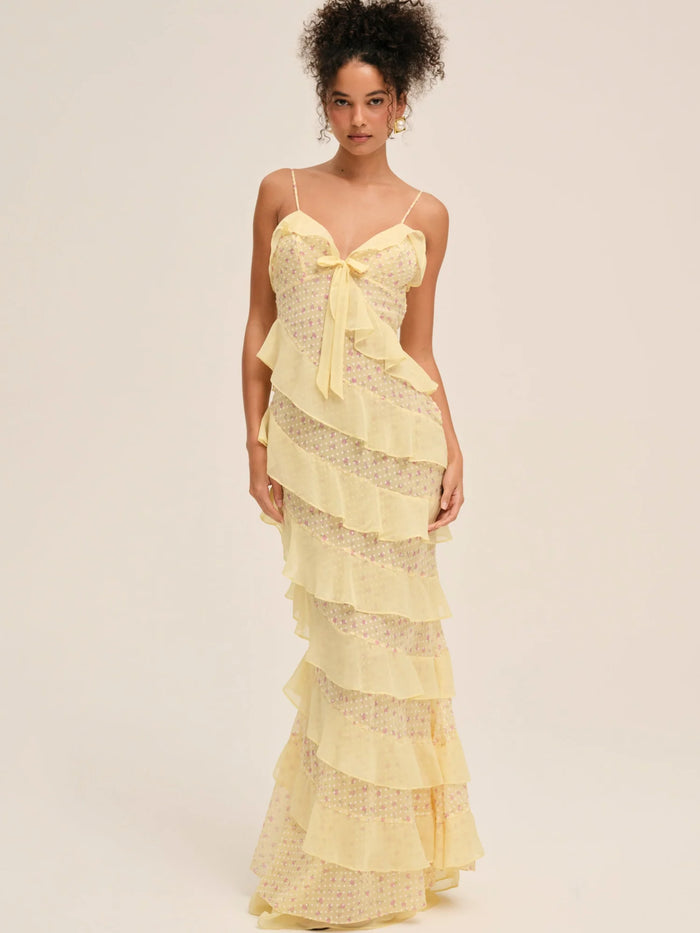 Yellow Floral Maxi Dress by For Love and Lemons