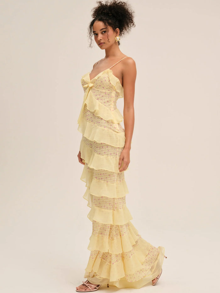 Yellow Floral Maxi Dress by For Love and Lemons