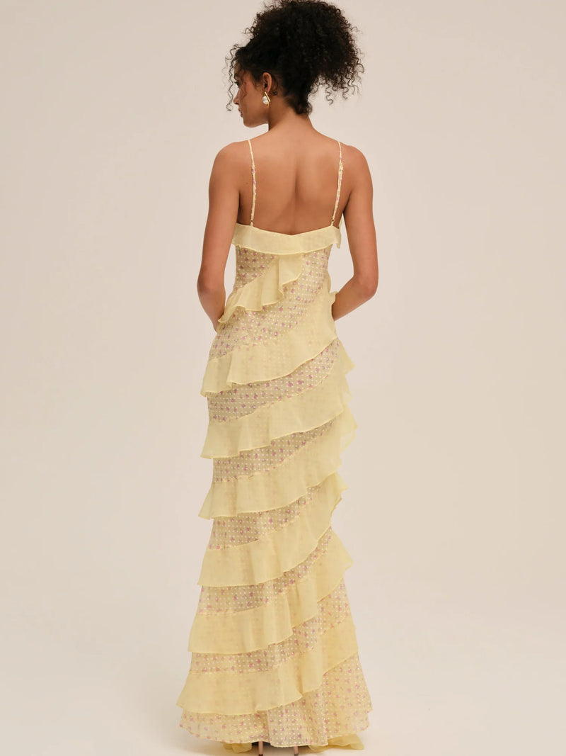Yellow Floral Maxi Dress by For Love and Lemons