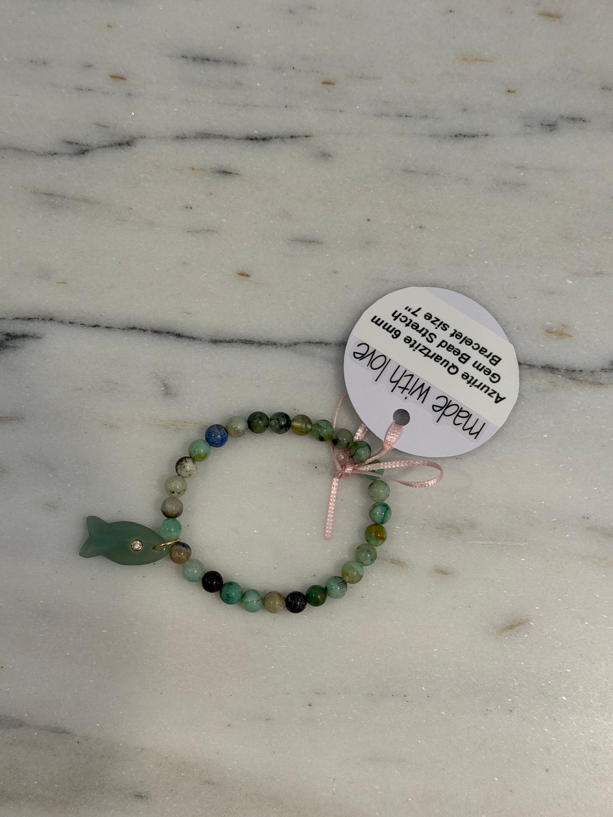 Azurite Quartzite Gemstone beaded Bracelet