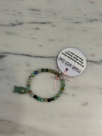 Azurite Quartzite Gemstone beaded Bracelet