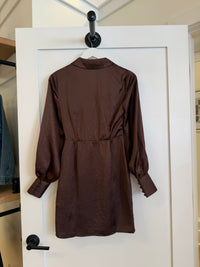 Ailani Brown Satin Mini Dress by Steve Madden