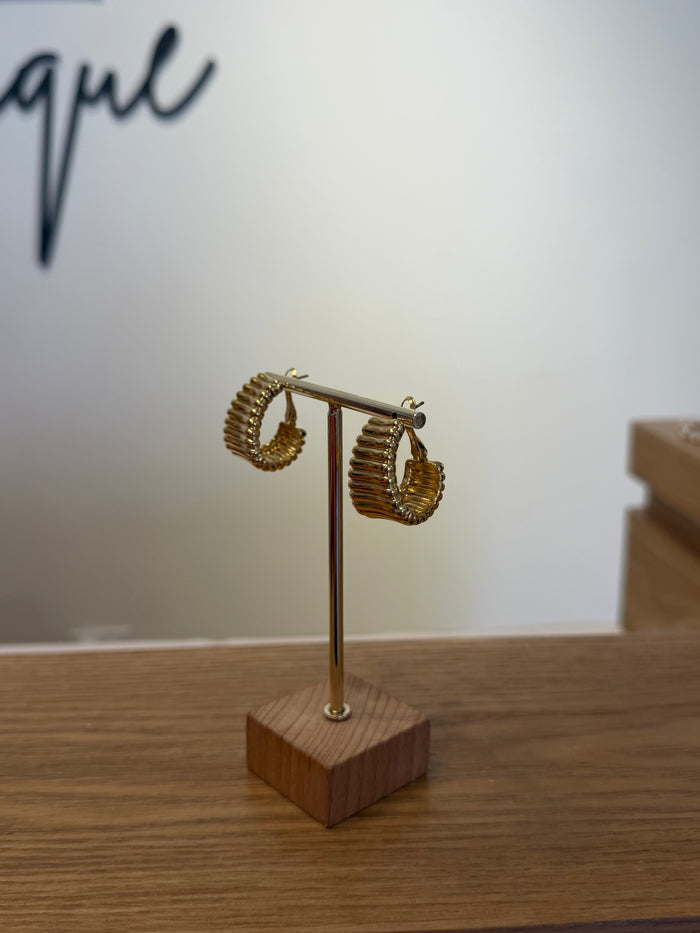 Gold Hoop Earrings by Charzie Jewelry