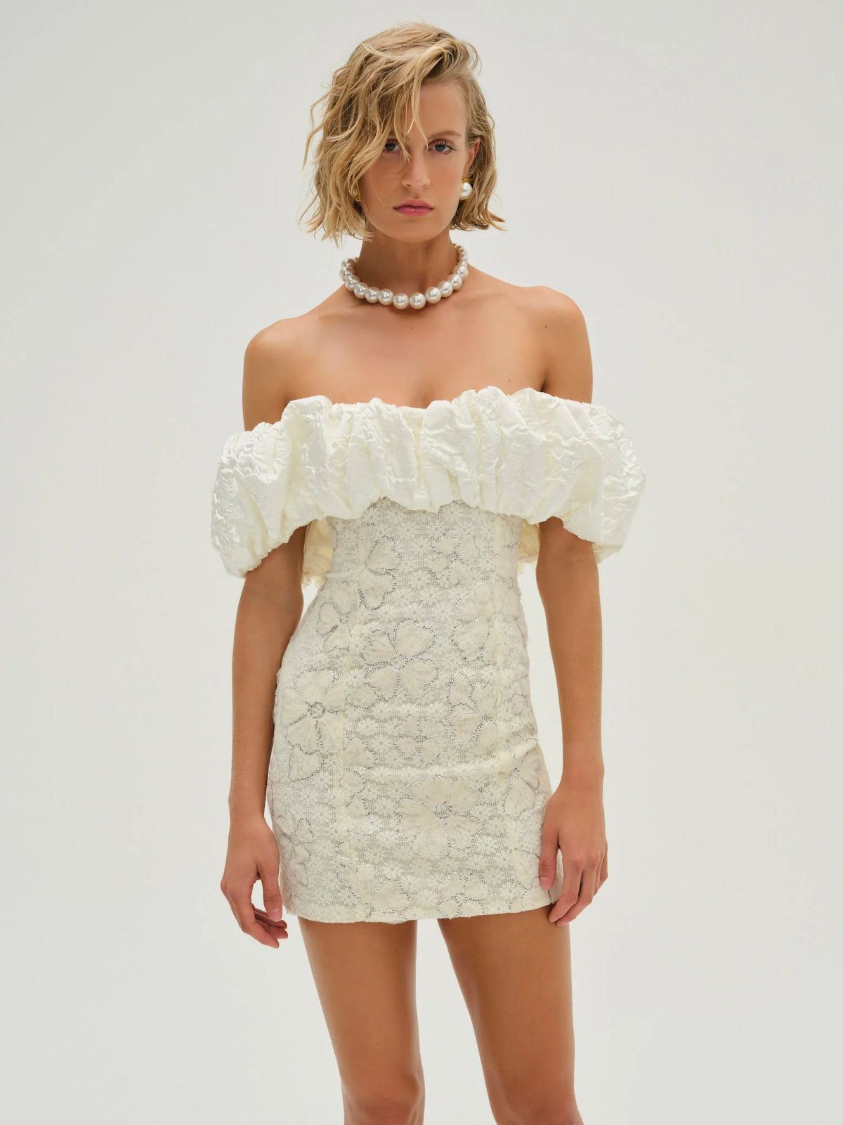 Snowflake Daisy Satin Mini Dress by For Love and Lemons