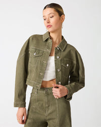 Covey Green Denim Jacket by Steve Madden