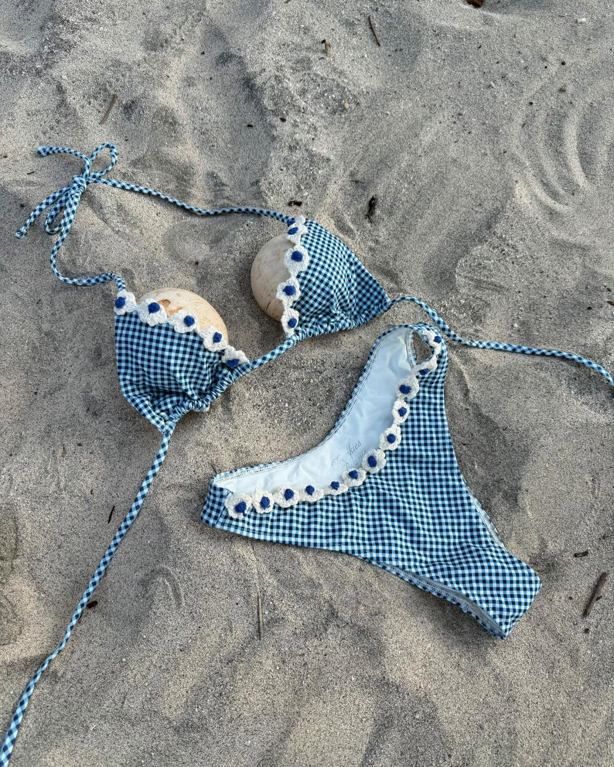 Picnic Print Blue Plaid Swimsuit Set by Frankies Bikini's