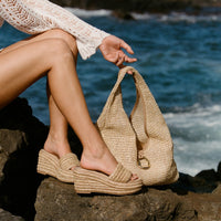 Raffia Platform Wedge Sandal by Dolce Vita