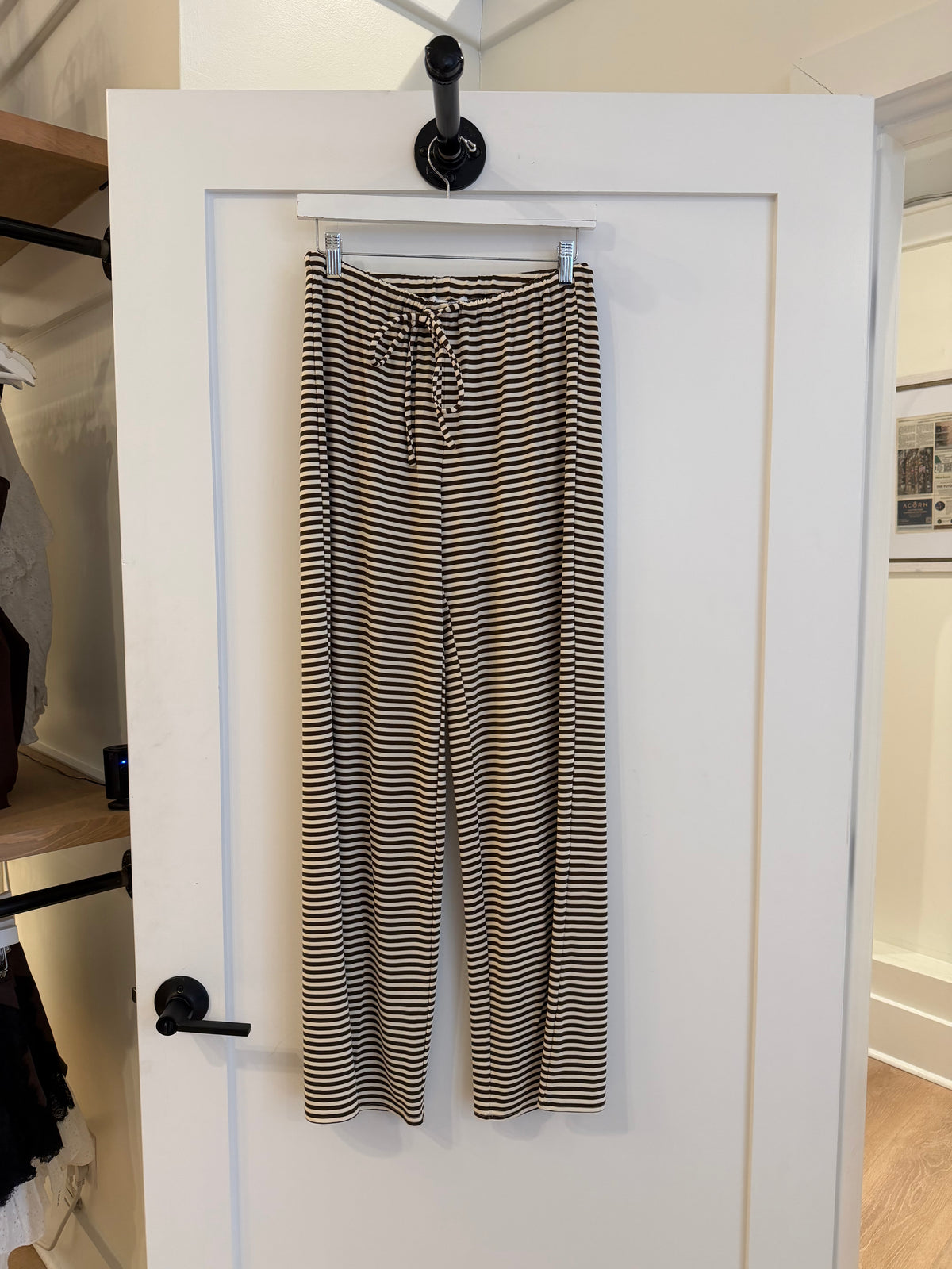 Brown and White Striped Loungepant