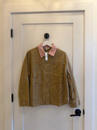 Barn Jacket with Pink Collar