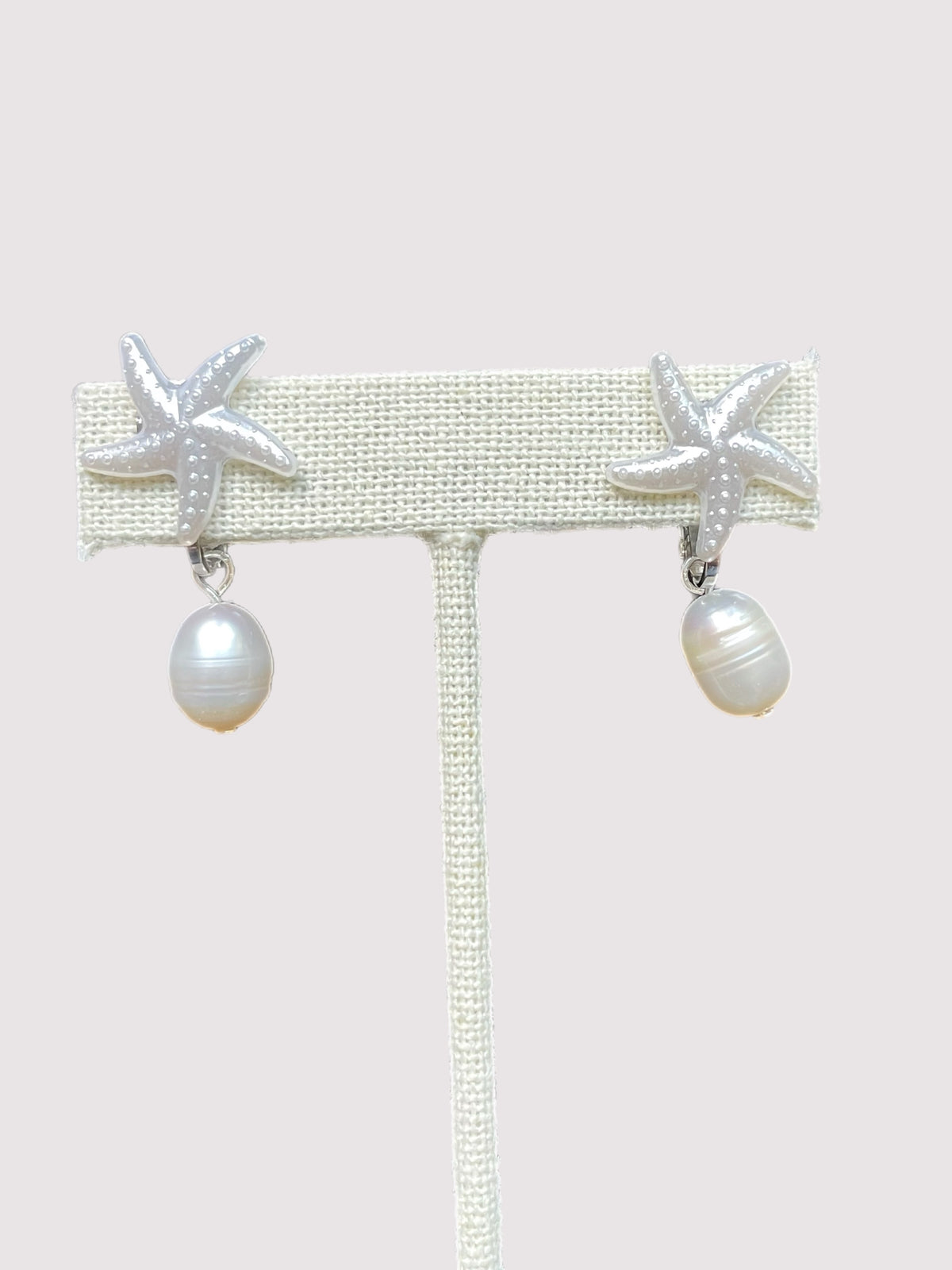 Starfish and freshwater pearl earrings by Charzie Jewelry