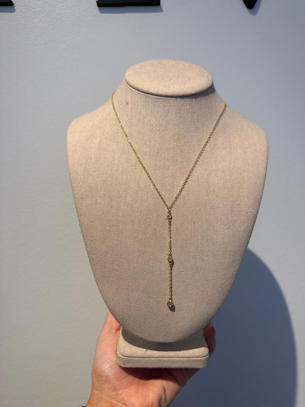 Lariat Necklace by Charzie Jewelry (cz or blue)