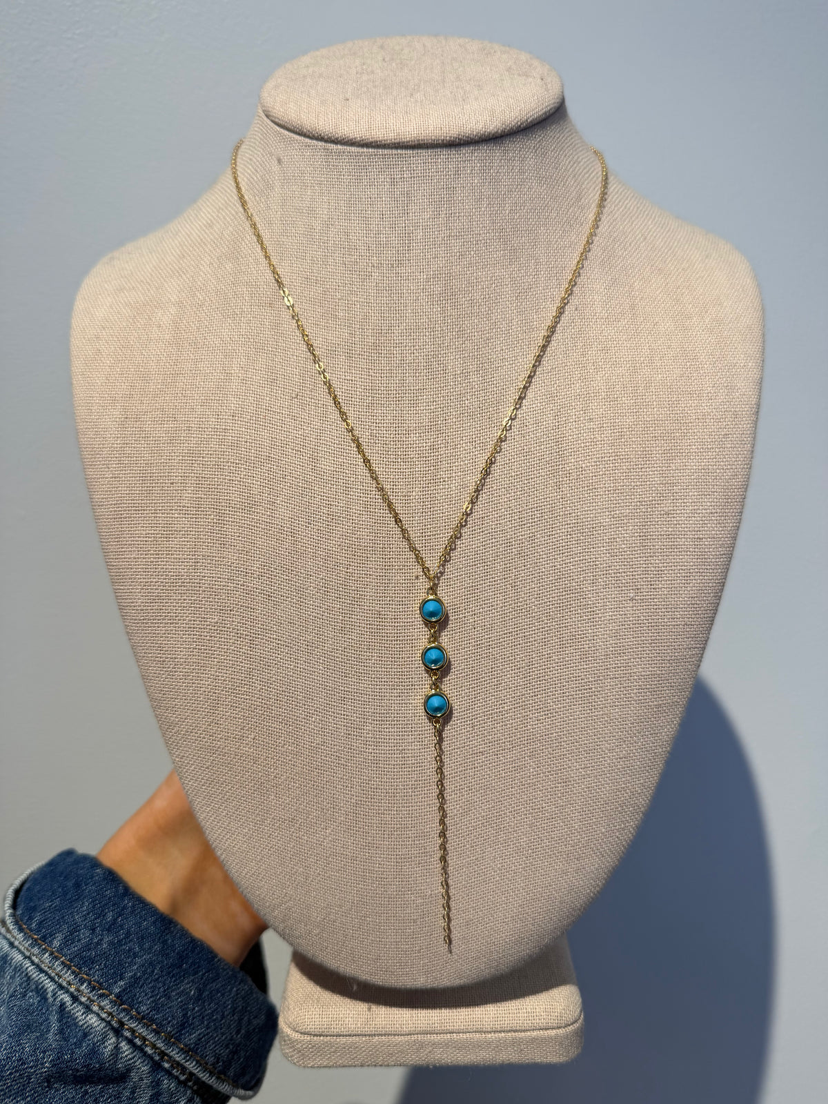Lariat Necklace by Charzie Jewelry (cz or blue)