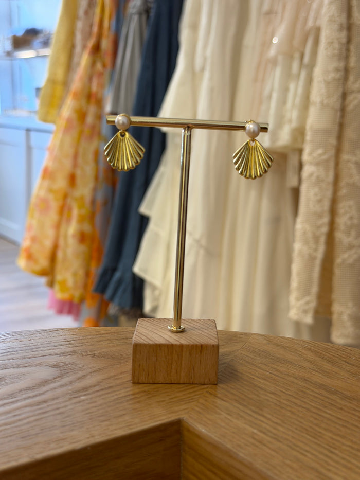 Pearl and Shell Earrings by Charzie Jewelry