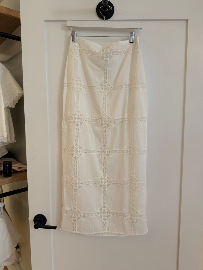 White Lace Maxi Skirt by Steve Madden