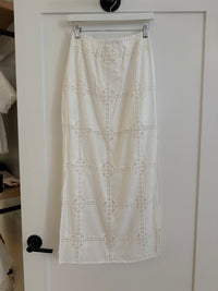White Lace Maxi Skirt by Steve Madden