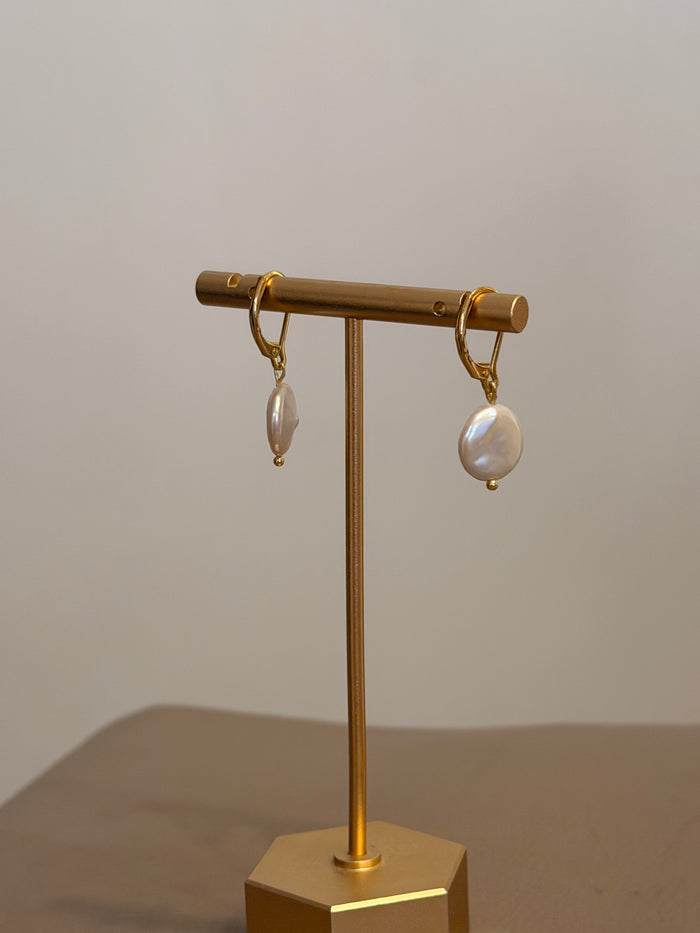 Coin Pearl Dangle Earring by Kimberly Aman