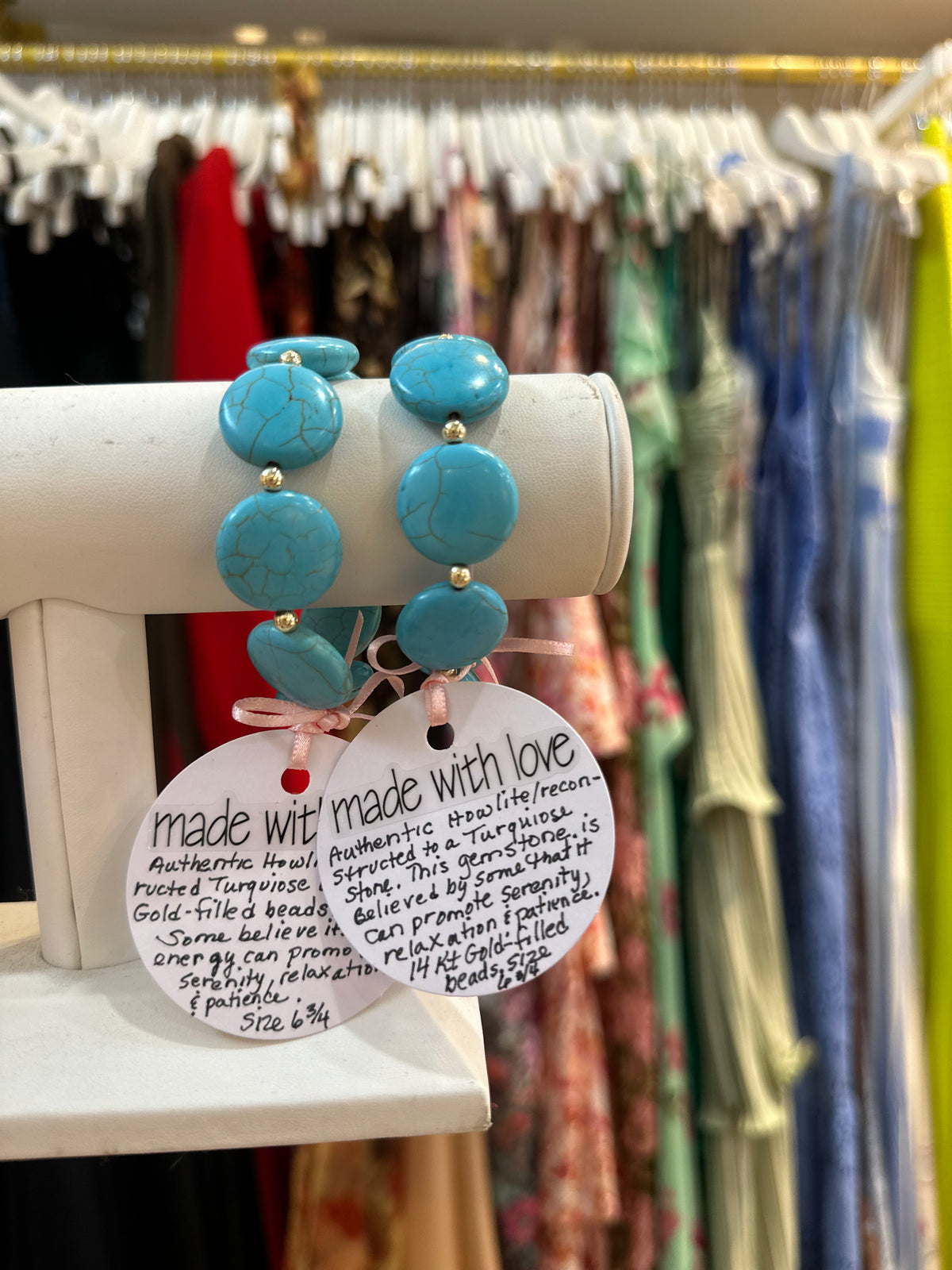Howlite turquoise with 14kt gold filled beaded Bracelet by Kimberly Aman