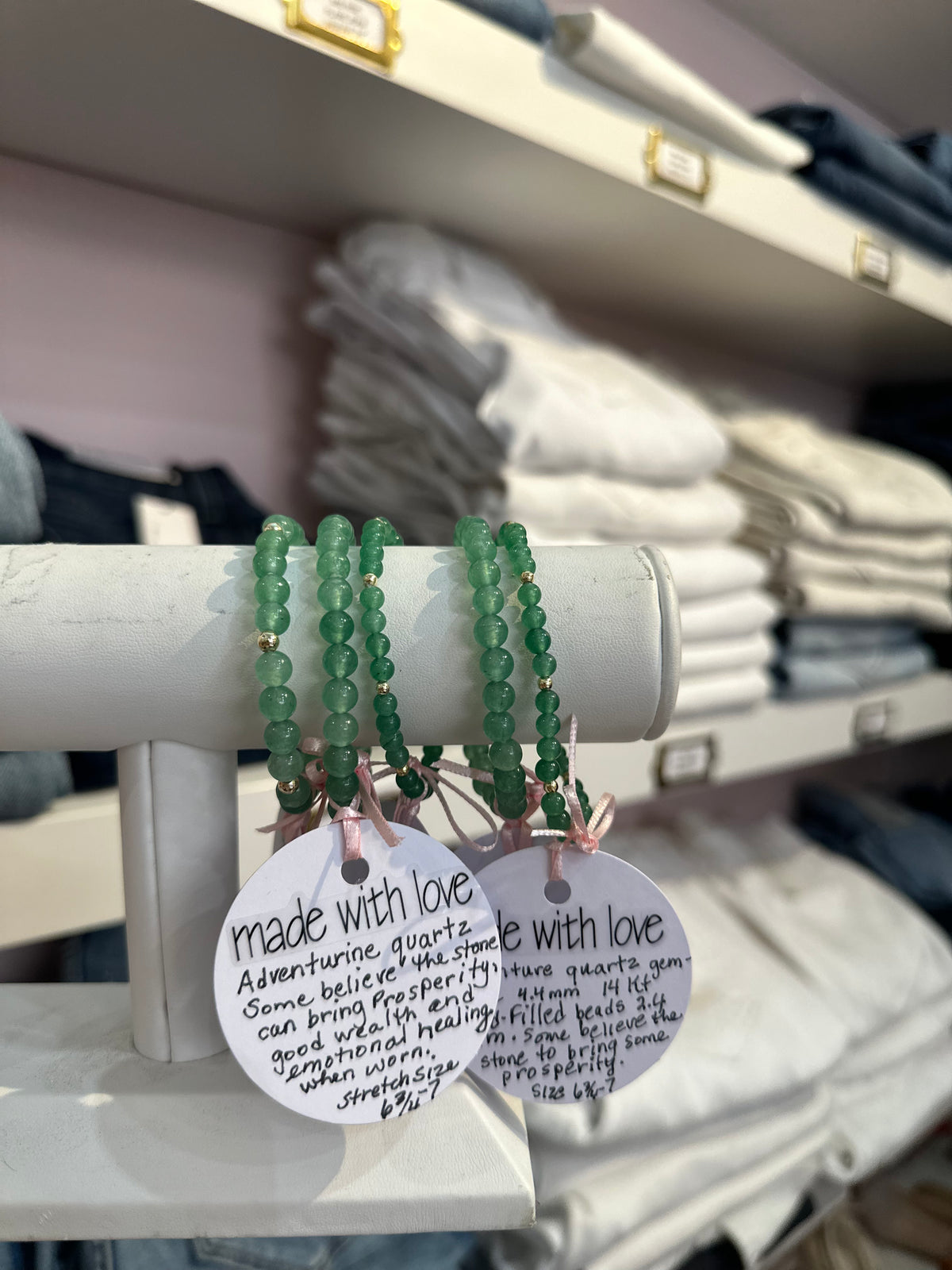 Adventurine Quartz Gemstone Bracelet by Kimberly Aman