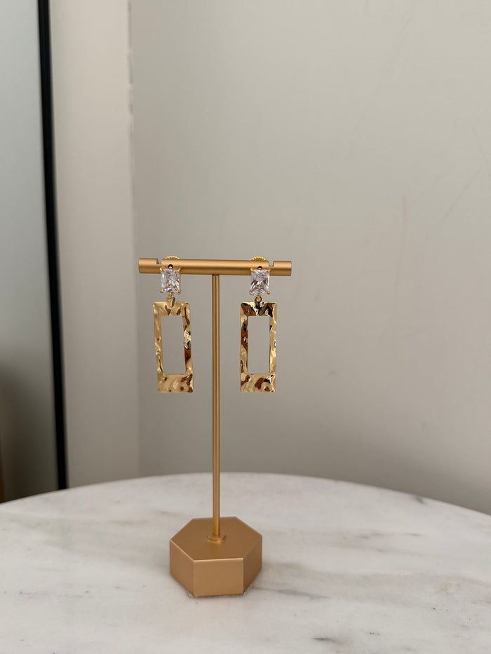 CZ Rectangle Dangle Earring by Charzie Jewelry