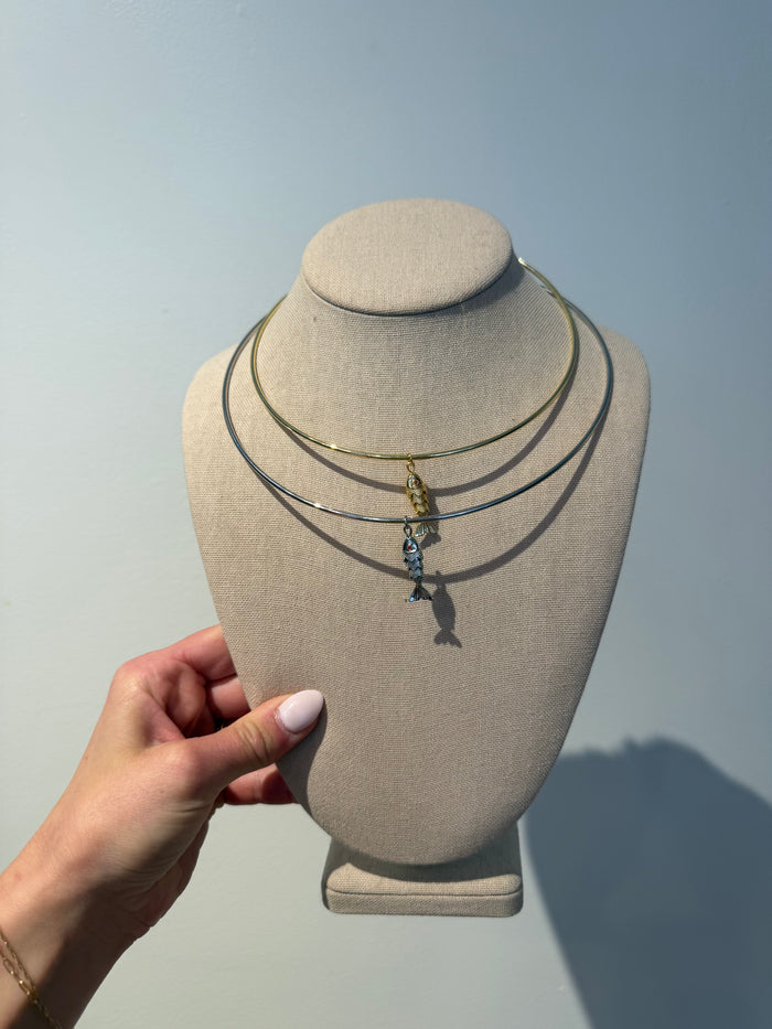 Choker Necklace with Fish Charm by Kimberly Aman