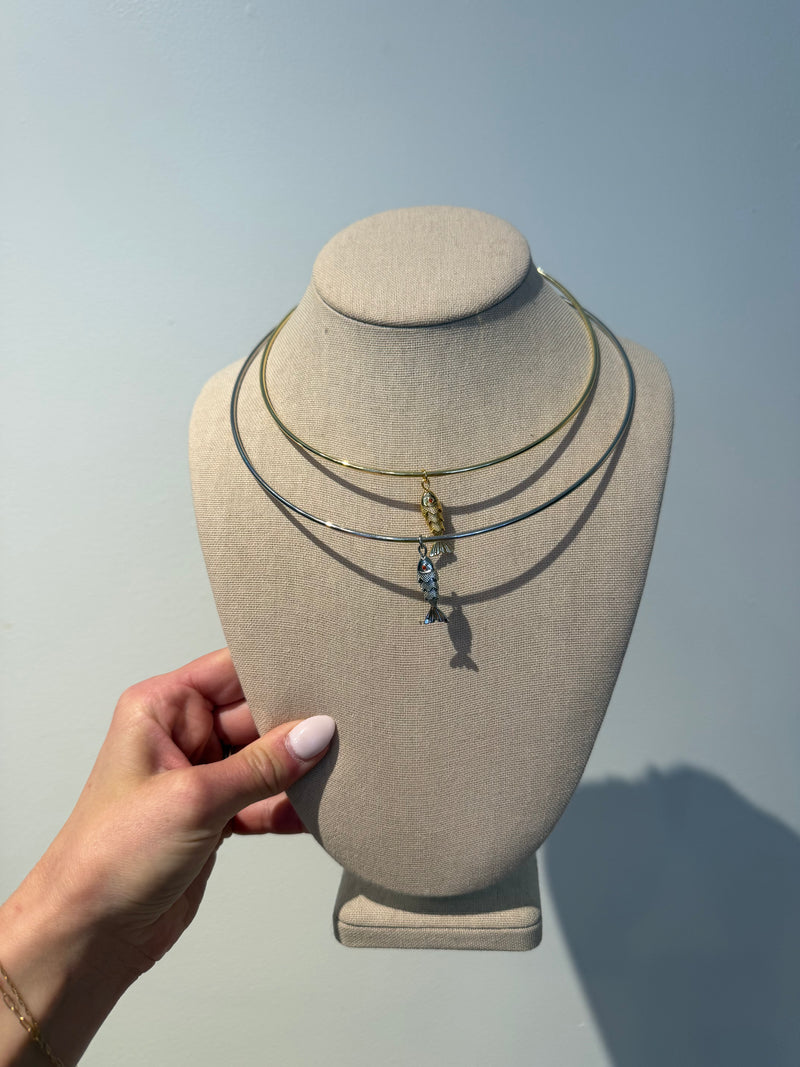Choker Necklace with Fish Charm by Kimberly Aman