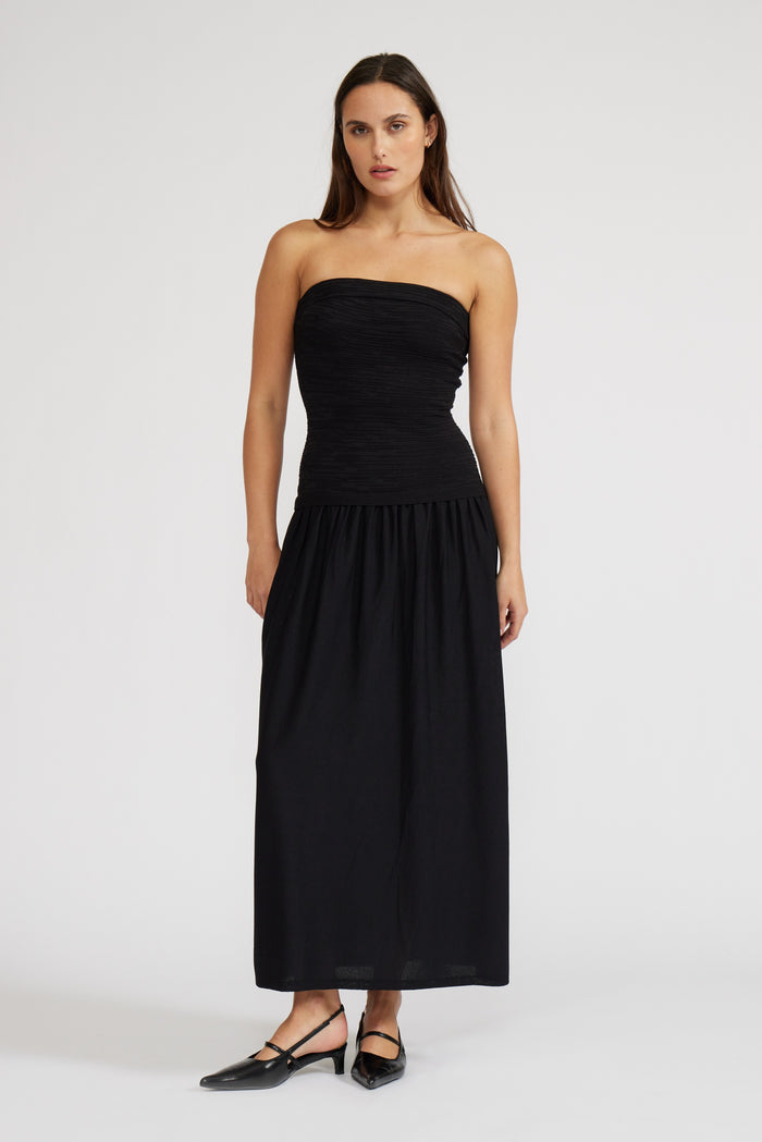 Black Strapless Maxi Dress by Lucy Paris