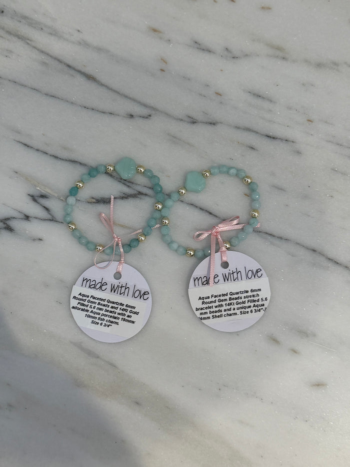 Aqua Quartzite Bracelet by Kimberly Aman