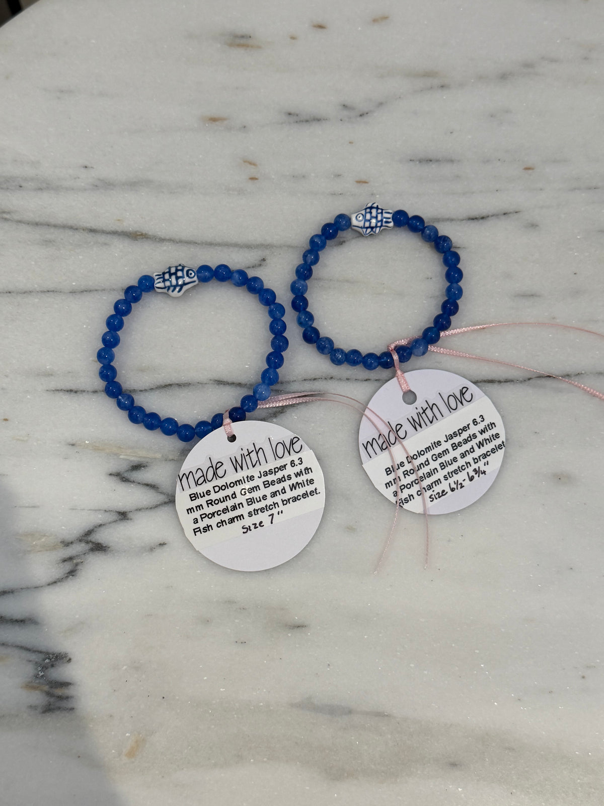 Blue Dolomite Beaded Bracelet by Kimberly Aman
