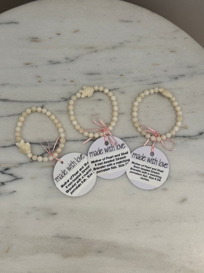 Mother of Pearl Fish Bracelets by Kimberly Aman