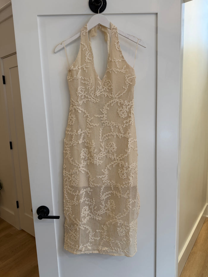 Cream Lace Midi Dress by Steve Madden