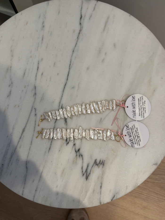 Biwa Keshi Freshwater Cultured Pearl Bracelet by Kimberly Aman