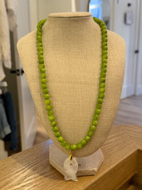 Olive Green Jade Fish Necklace by Kimberly Aman