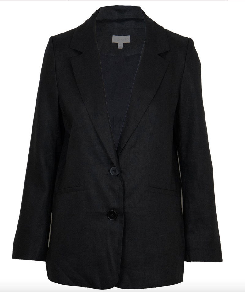 The Black Linen Blazer by Lucy Paris