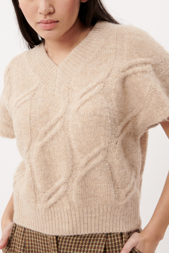 Beige Sweater Vest by FRNCH