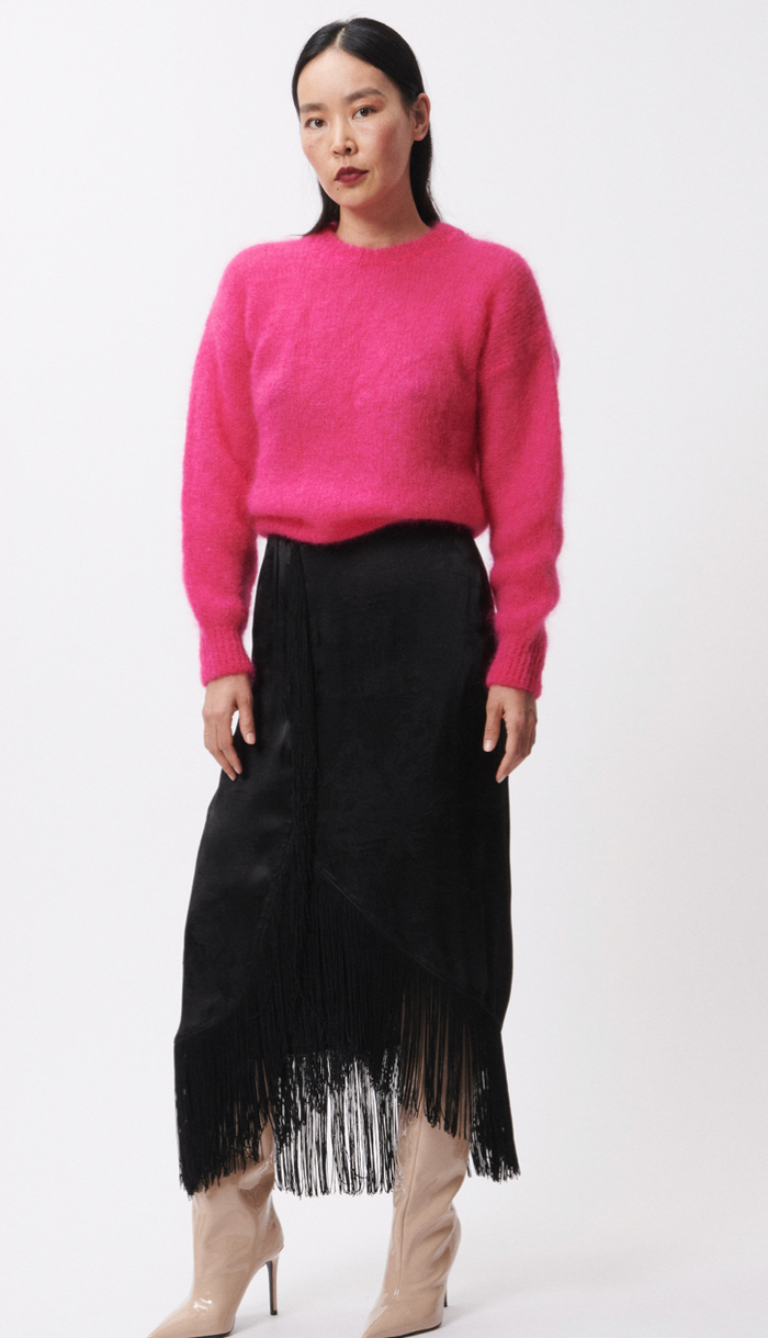 Black Fringe Skirt by FRNCH