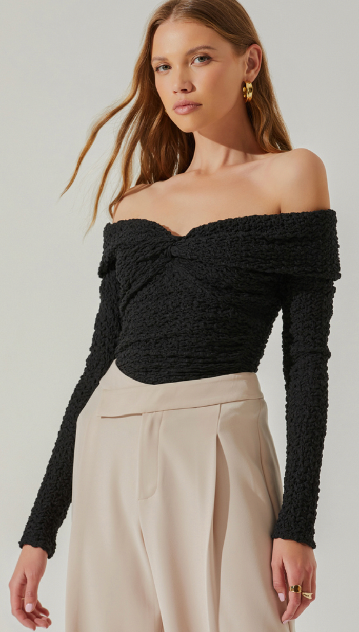 Off the Shoulder Long Sleeve Top by ASTR the label