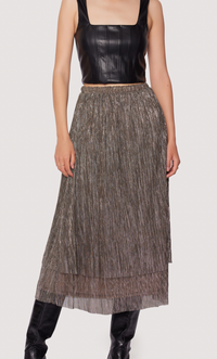 Metallic Midi Skirt by Lost and wander