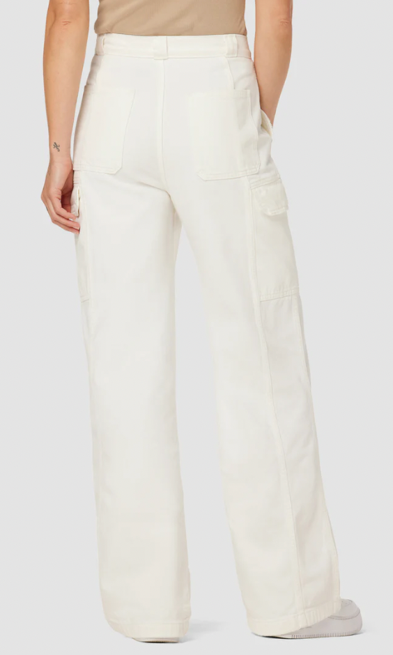 High-rise wide Leg Cargo Pants in White by Hudson Jeans