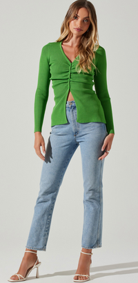 Green Long Sleeve Sweater Top by ASTR the Label